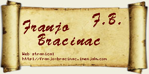 Franjo Bračinac vizit kartica